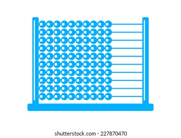 Blue abacus icon on white background