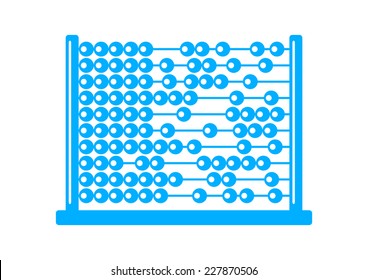 Blue abacus icon on white background