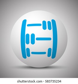 Blue Abacus icon on white sphere