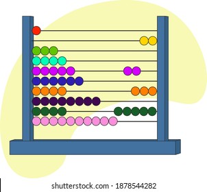 Blue abacus,illustration, vector on white background.