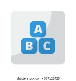 Blue Abc Blocks icon on grey rounded square button on white