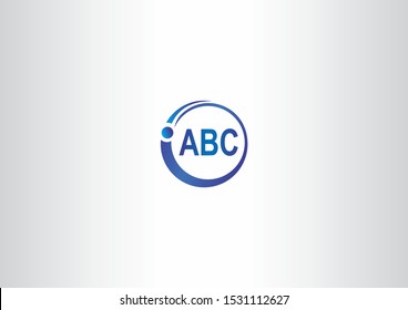 Blue ABC circle logo design. Simple logo design.