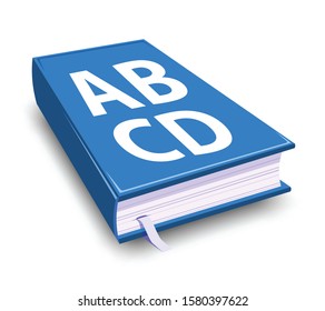 blue abc school book, vector illustration 