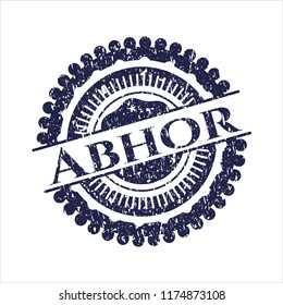 Blue Abhor distress rubber stamp