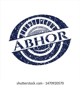 Blue Abhor rubber grunge stamp