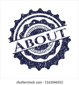 Blue About distressed rubber stamp