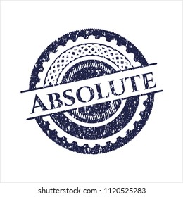 Blue Absolute distressed grunge stamp