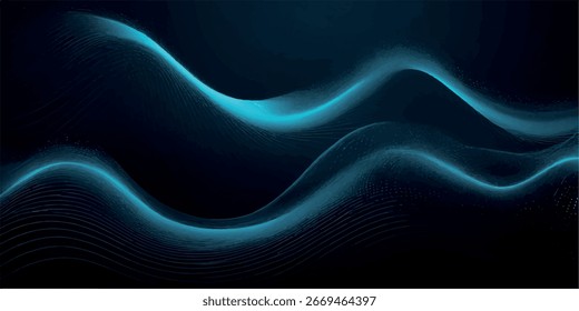 Diseño de Vector de fondo de gradiente abstracto de patrón de onda de abstracto azul 