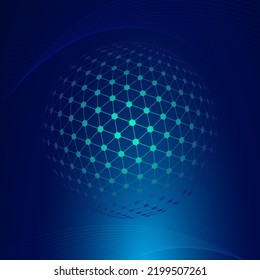 Globo 3d abstracto azul con efecto de semitono de globo como el cosmos