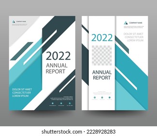 Blue Abstract annual report cover design template set, banner for business