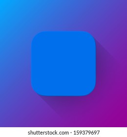 Blue abstract app icon  blank button template and flat designed shadow   gradient background for internet sites  web user interfaces (UI)   applications (apps)  Vector illustration 