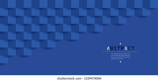 Blue abstract architecture background with copy space. 3D paper art style background can be used in cover design, book design, brochure, flyer, poster, cd cover, website or advertising.