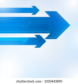 Blue abstract arrows background, technology modern halftone background futuristic cool layout, Vector illustration