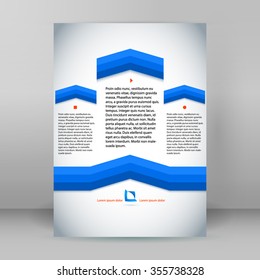 Blue abstract arrows line background corporate concepts with triangle. Vector illustration EPS 10 for business workflow layout, web banner template, page magazine, brochure design elements