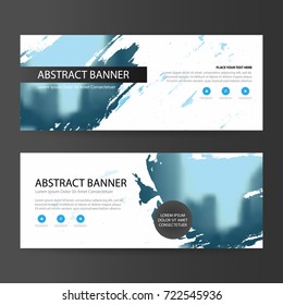 Blue abstract artistic corporate business banner template, horizontal advertising business banner layout template flat design set , clean abstract cover header background for website design