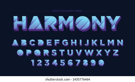 Blue Abstract Artistic Font Typography