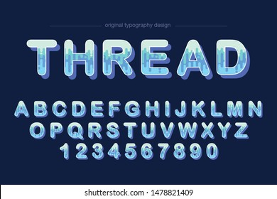 Blue Abstract Artistic Font Typography Alphabet