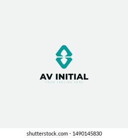 blue abstract AV initial logo Designs