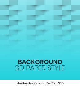 Blue Abstract background With 3D paper art style 
