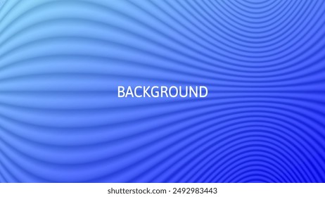 Blue abstract background with 3d texture, wavy lines and gradient transition, dynamic shape. Phychedelic pattern