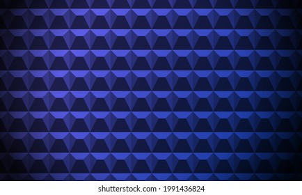 Blue abstract background. Acoustic foam wall, soundproofing. Concrete fence. Cement wall. 3d geometric pattern. Template made out of repeating squares with chamfered faces. Vector illustration