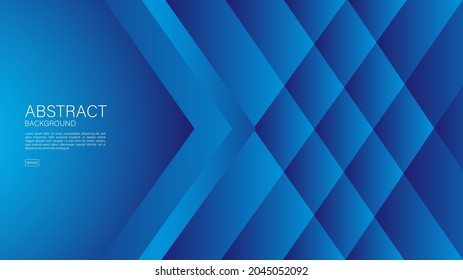 Abstrakter blauer Hintergrund, Pfeilzeilen, Geometrische Vektorgrafik, grafische, technologische digitale Vorlage, Cover-Design, Hintergrund, Banner, Web-Hintergrund, Buchabdeckung, Werbung, blauer Farbverlauf-Hintergrund.
