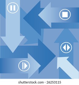 Blue abstract background with arrows