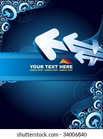 Blue abstract background with arrows