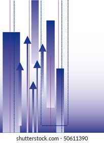 Blue abstract background with arrows. Vector illustration