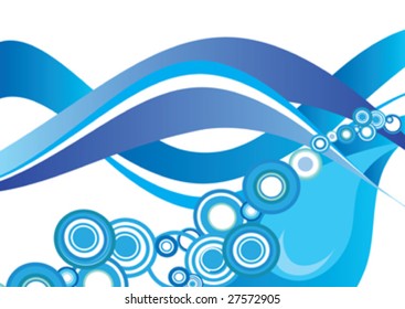 blue abstract background with balls