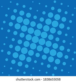 A blue abstract background with a big color halftone raster effect