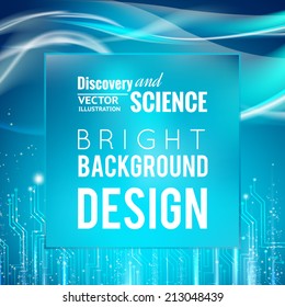 Blue abstract background of blurred glass over abstraction. Vector illustrstion.