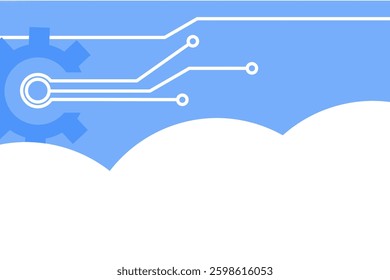 blue abstract background for brochure with white circles and lines. Technology vector illustration design.