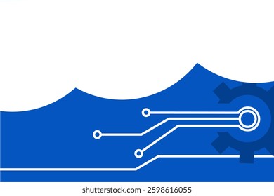 blue abstract background for brochure with white circles and lines. Technology vector illustration design. EPS 1
