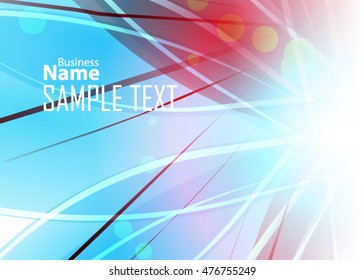 Blue abstract background for business card, banner or template. Background with waves. Illustration of abstract background with bright element