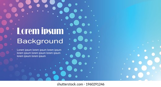 Blue abstract background business long banner template with circle frame.