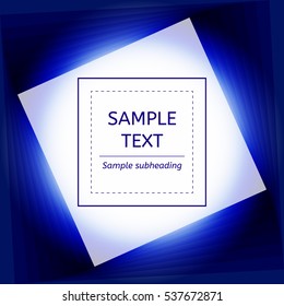 Blue abstract background Card. Geometric shapes, Luminescence, abstract light. Text place. Vector illustration EPS10