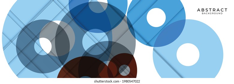 Fondo abstracto azul con formas geométricas de círculo. Ilustración vectorial para folletos, tarjeta de visita, portada corporativa, afiche, diseño de presentación, portafolio, volante, banner, sitio web