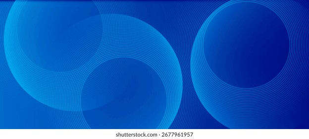 Fundo abstrato azul com combinação de linhas circulares. Ilustração vetorial eps 10