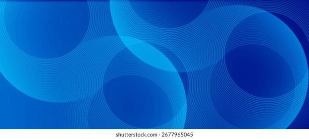 Blauer abstrakter Hintergrund mit einer Kombination von Kreislinien. Vektorgrafik eps 10