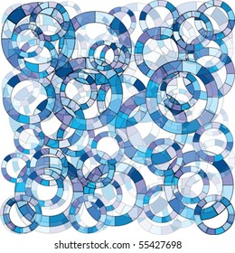 Blue abstract background with circles