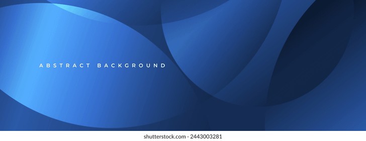 Fondo abstracto azul con círculos y curvas. Plantilla de banner de diseño gráfico moderno para presentación, informe anual, fondo corporativo, tarjeta de visita, folleto o portada.