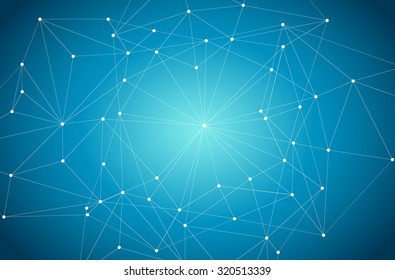 Blue Abstract Background with Circles, Lines and Shapes | EPS10 Design Layout for Your Business. Space network.