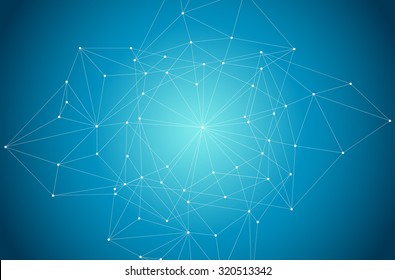 Blue Abstract Background with Circles, Lines and Shapes | EPS10 Design Layout for Your Business. Space network.