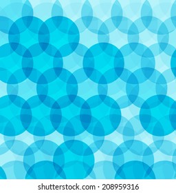 Blue abstract background with circles, vector illustration