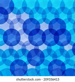 Blue abstract background with circles, vector illustration