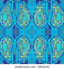blue abstract background from circles and waves