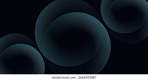 Fondo abstracto azul con líneas circulares, tecnología de Plantilla futurista. Ilustración vectorial
