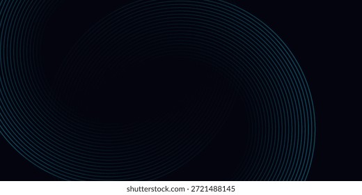 Fondo abstracto azul con líneas circulares, tecnología de Plantilla futurista. Ilustración vectorial