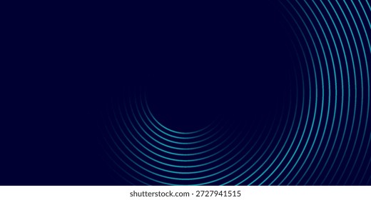 Blauer abstrakter Hintergrund mit kreisförmigen Linien, Technologie futuristische Vorlage. Vektorgrafik, EPS 10